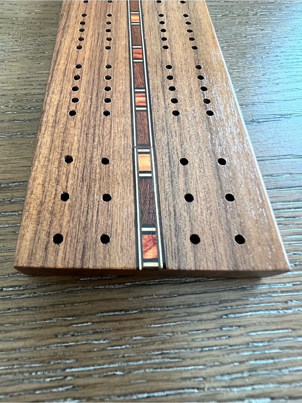 Pleasantime Games Vintage Cribbage Board Genuine Walnut Wood - Picture 5 of 7